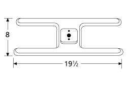 19 1/2 X 8, Universal Stainless H Single Burner Head - 10201 2 19 1/2 X 8, Universal Stainless H Single Burner Head - 10201 - Image 2
