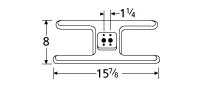 15 7/8 X 8, Stainless H Burner Head - 10502