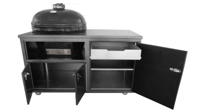 Challenger Designs 48" Black With Silver Vein Primo JR Grill Cart 2 Challenger Designs 48" Black With Silver Vein Primo JR Grill Cart - Image 2