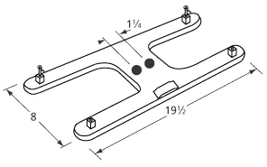 19.5" MHP, PGS Stainless H Twin Burner Head - 10612 1 19.5" MHP, PGS Stainless H Twin Burner Head - 10612