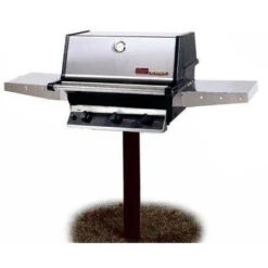 MHP THRG2 Hybrid Propane Grill W/ SearMagic Grids On In-Ground Post