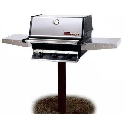 MHP THRG2 Hybrid Propane Grill W/ SearMagic Grids On In-Ground Post 1 MHP THRG2 Hybrid Propane Grill W/ SearMagic Grids On In-Ground Post
